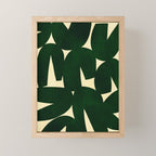 Green Black abstract shapes N03 Mini Art Print Gallery Image 1