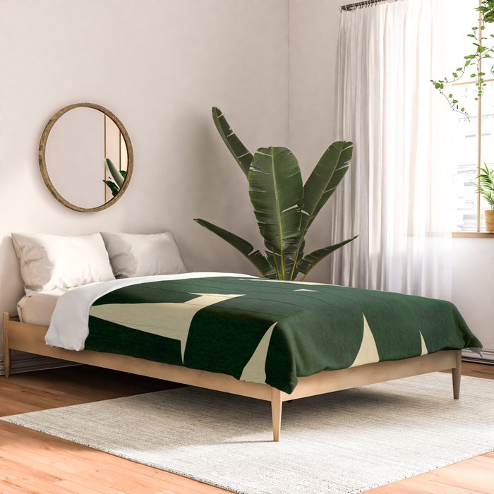 Green Black abstract shapes N03 Comforter Gallery Image 2