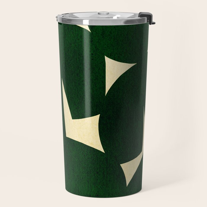 Green Black abstract shapes N03 Travel Mug Gallery Image 2