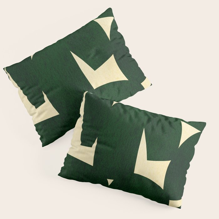 Green Black abstract shapes N03 Pillow Sham Gallery Image 1