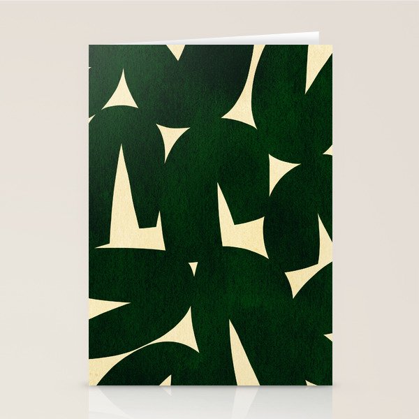 Green Black abstract shapes N03 Stationery Card Gallery Image 1