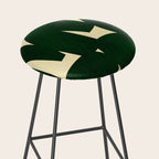 Green Black abstract shapes N03 Stool Gallery Image 2