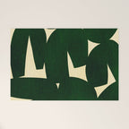 Green Black abstract shapes N03 Welcome Mat Gallery Image 1