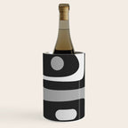 Mid-Century Modern Piquet Minimalist Abstract Pattern in Gray Wine Chiller Gallery Image 2
