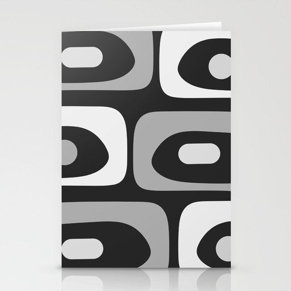 Mid-Century Modern Piquet Minimalist Abstract Pattern in Gray Stationery Card Gallery Image 1