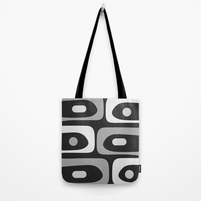 Mid-Century Modern Piquet Minimalist Abstract Pattern in Gray Tote Bag Gallery Image 2