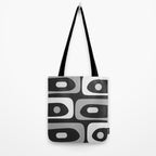 Mid-Century Modern Piquet Minimalist Abstract Pattern in Gray Tote Bag Gallery Image 2