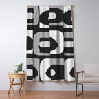 Mid-Century Modern Piquet Minimalist Abstract Pattern in Gray Window Curtain Gallery Image 5