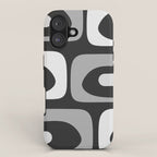 Mid-Century Modern Piquet Minimalist Abstract Pattern in Gray iPhone Case Gallery Image 1