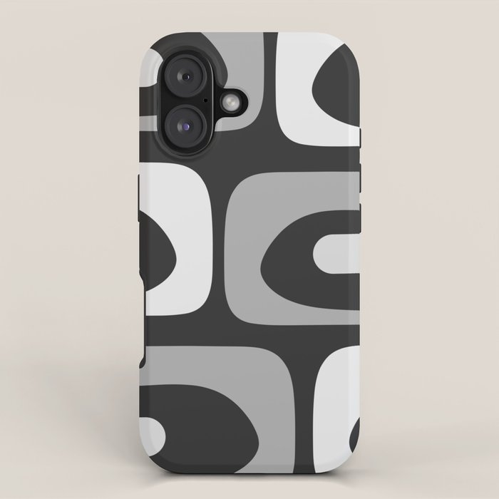 Mid-Century Modern Piquet Minimalist Abstract Pattern in Gray iPhone Case Gallery Image 1