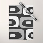 Mid-Century Modern Piquet Minimalist Abstract Pattern in Gray Wrapping Paper Gallery Image 1