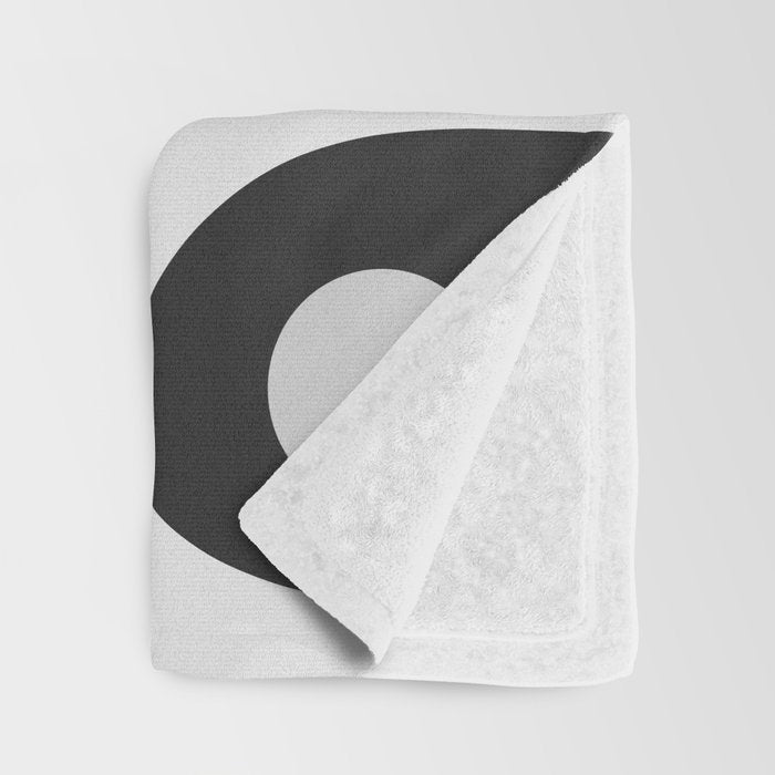 Mid-Century Modern Piquet Minimalist Abstract Pattern in Gray Throw Blanket Gallery Image 3