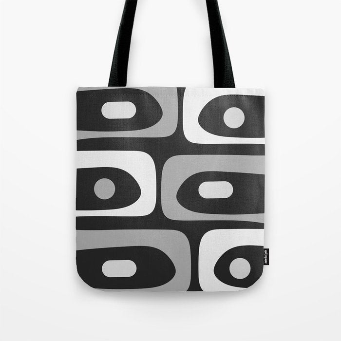 Mid-Century Modern Piquet Minimalist Abstract Pattern in Gray Tote Bag Gallery Image 1