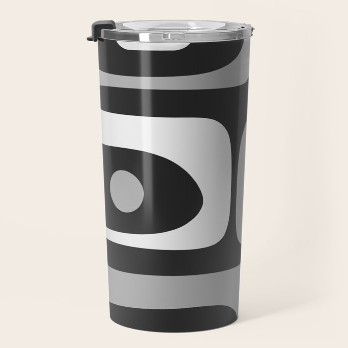 Mid-Century Modern Piquet Minimalist Abstract Pattern in Gray Travel Mug Gallery Image 3