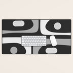 Mid-Century Modern Piquet Minimalist Abstract Pattern in Gray Desk Mat Gallery Image 1