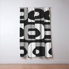 Mid-Century Modern Piquet Minimalist Abstract Pattern in Gray Window Curtain Gallery Image 3