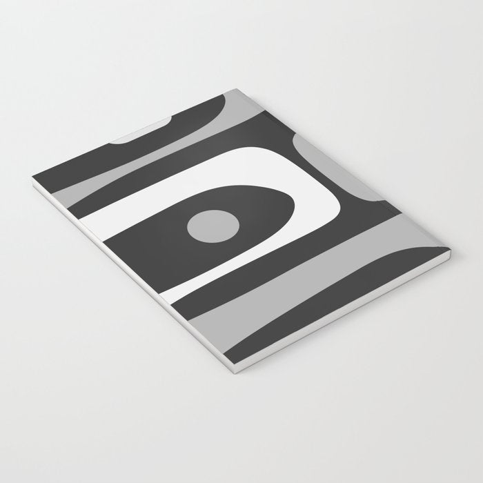 Mid-Century Modern Piquet Minimalist Abstract Pattern in Gray Notebook Gallery Image 3