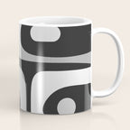 Mid-Century Modern Piquet Minimalist Abstract Pattern in Gray Coffee Mug Gallery Image 1