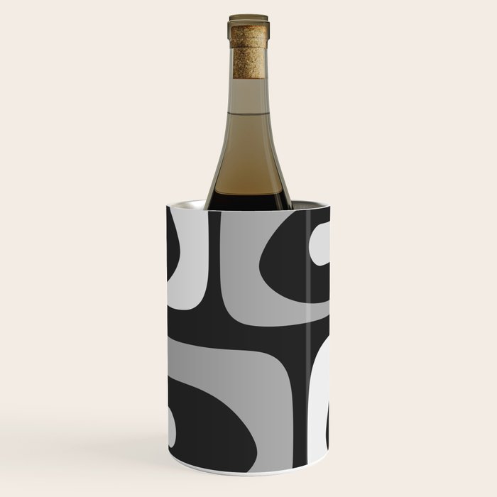 Mid-Century Modern Piquet Minimalist Abstract Pattern in Gray Wine Chiller Gallery Image 1