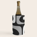 Mid-Century Modern Piquet Minimalist Abstract Pattern in Gray Wine Chiller Gallery Image 1