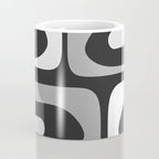 Mid-Century Modern Piquet Minimalist Abstract Pattern in Gray Coffee Mug Gallery Image 4