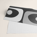 Mid-Century Modern Piquet Minimalist Abstract Pattern in Gray Wrapping Paper Gallery Image 2
