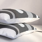 Mid-Century Modern Piquet Minimalist Abstract Pattern in Gray Pillow Sham Gallery Image 3