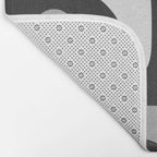 Mid-Century Modern Piquet Minimalist Abstract Pattern in Gray Bath Mat Gallery Image 2