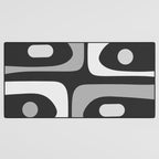 Mid-Century Modern Piquet Minimalist Abstract Pattern in Gray Desk Mat Gallery Image 3