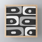 Mid-Century Modern Piquet Minimalist Abstract Pattern in Gray Mini Art Print Gallery Image 1