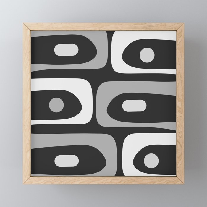 Mid-Century Modern Piquet Minimalist Abstract Pattern in Gray Mini Art Print Gallery Image 1