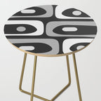 Mid-Century Modern Piquet Minimalist Abstract Pattern in Gray Side Table Gallery Image 2