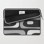 Mid-Century Modern Piquet Minimalist Abstract Pattern in Gray Laptop Sleeve Gallery Image 2