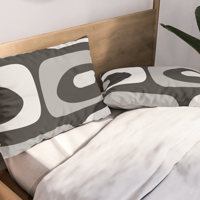 Mid-Century Modern Piquet Minimalist Abstract Pattern in Gray Pillow Sham Gallery Image 2