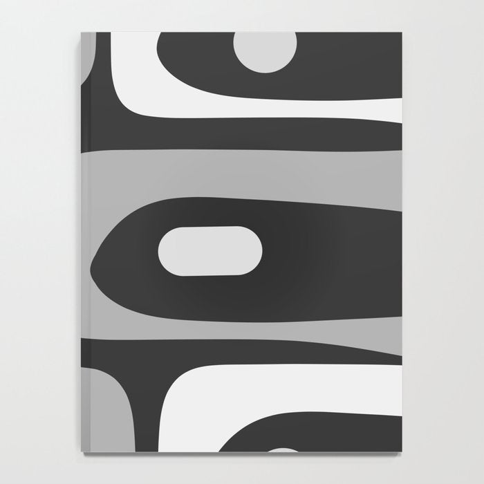 Mid-Century Modern Piquet Minimalist Abstract Pattern in Gray Notebook Gallery Image 4