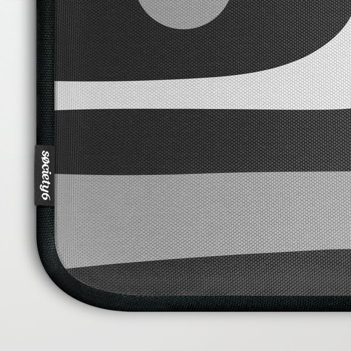 Mid-Century Modern Piquet Minimalist Abstract Pattern in Gray Laptop Sleeve Gallery Image 3