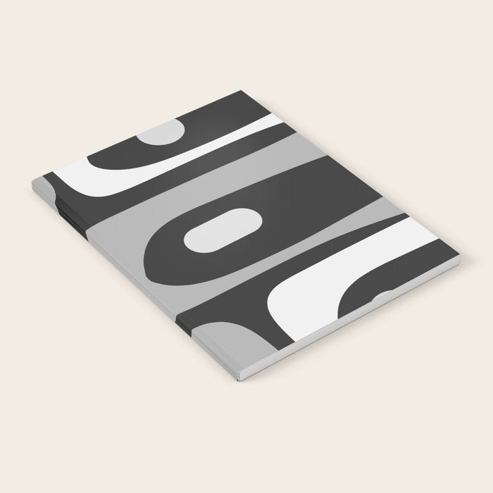 Mid-Century Modern Piquet Minimalist Abstract Pattern in Gray Notebook Gallery Image 1