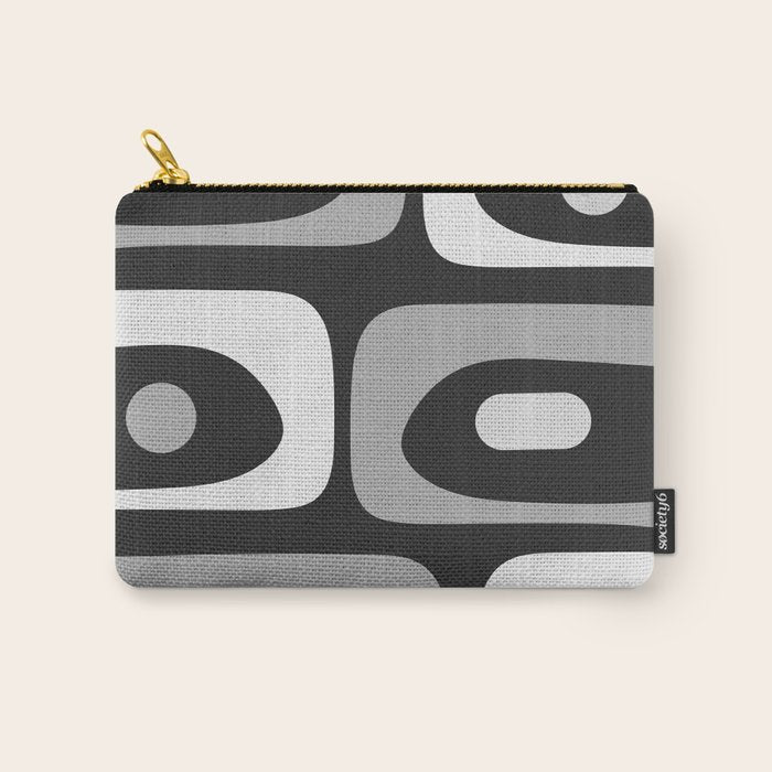 Mid-Century Modern Piquet Minimalist Abstract Pattern in Gray Carry All Pouch Gallery Image 1