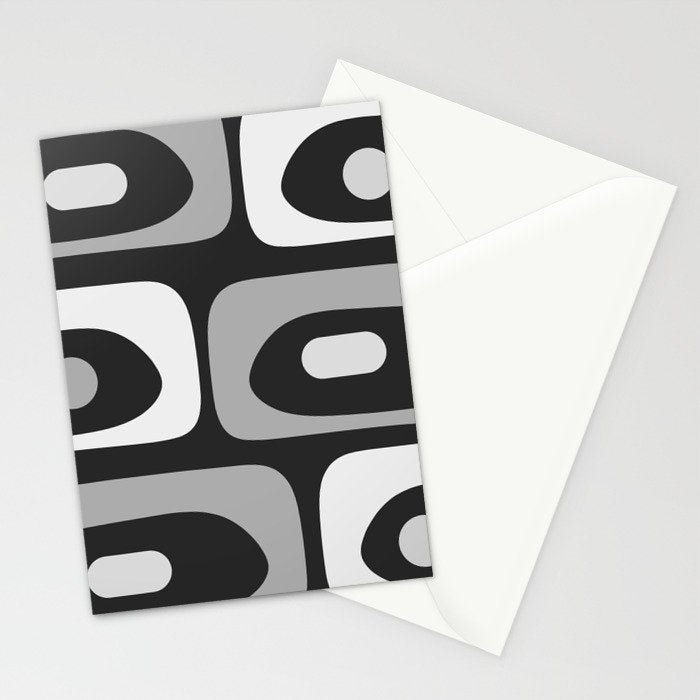 Mid-Century Modern Piquet Minimalist Abstract Pattern in Gray Stationery Card Gallery Image 2
