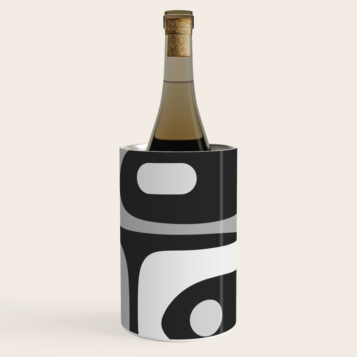 Mid-Century Modern Piquet Minimalist Abstract Pattern in Gray Wine Chiller Gallery Image 3