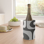 Mid-Century Modern Piquet Minimalist Abstract Pattern in Gray Wine Chiller Gallery Image 4