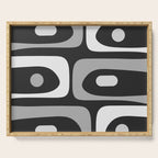 Mid-Century Modern Piquet Minimalist Abstract Pattern in Gray Serving Tray Gallery Image 1
