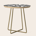 Mid-Century Modern Piquet Minimalist Abstract Pattern in Gray Side Table Gallery Image 1
