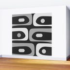 Mid-Century Modern Piquet Minimalist Abstract Pattern in Gray Wall Mural Gallery Image 2