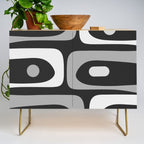 Mid-Century Modern Piquet Minimalist Abstract Pattern in Gray Credenza Gallery Image 1