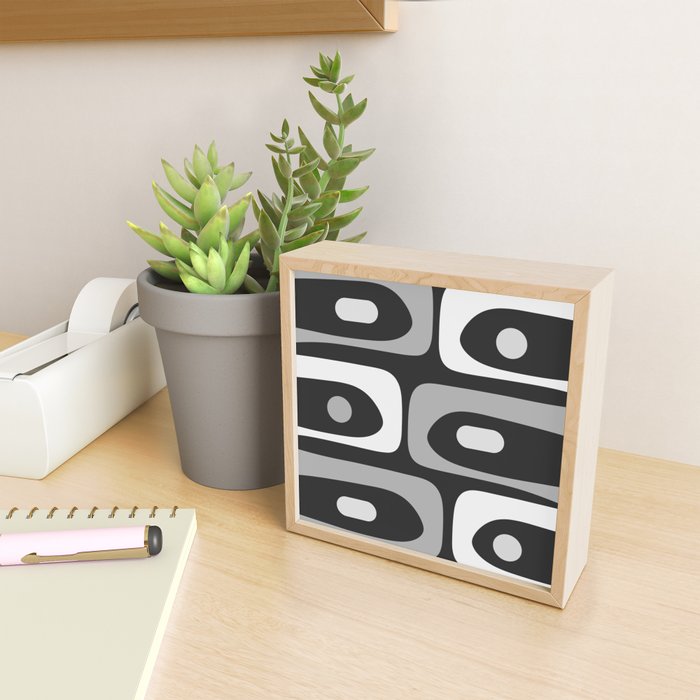 Mid-Century Modern Piquet Minimalist Abstract Pattern in Gray Mini Art Print Gallery Image 2