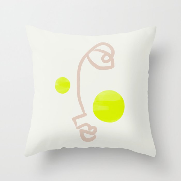 Sunny Face | Neon Throw Pillow Gallery Image 1