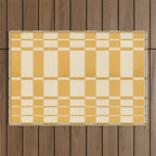 Abstract Yellow Retro Eclectic Pattern Outdoor Rug Gallery Image 1