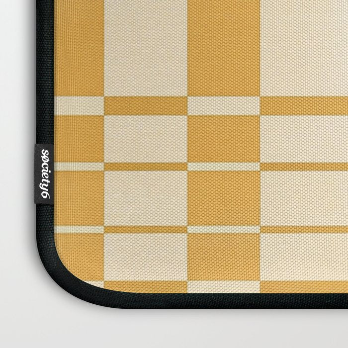Abstract Yellow Retro Eclectic Pattern Laptop Sleeve Gallery Image 3