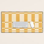 Abstract Yellow Retro Eclectic Pattern Desk Mat Gallery Image 1
